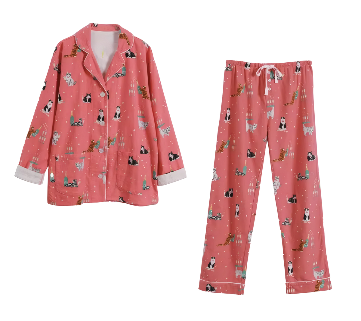 פיג'מה כותנה חתולים