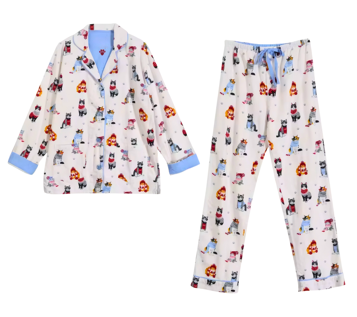 פיג'מה כותנה חתולים
