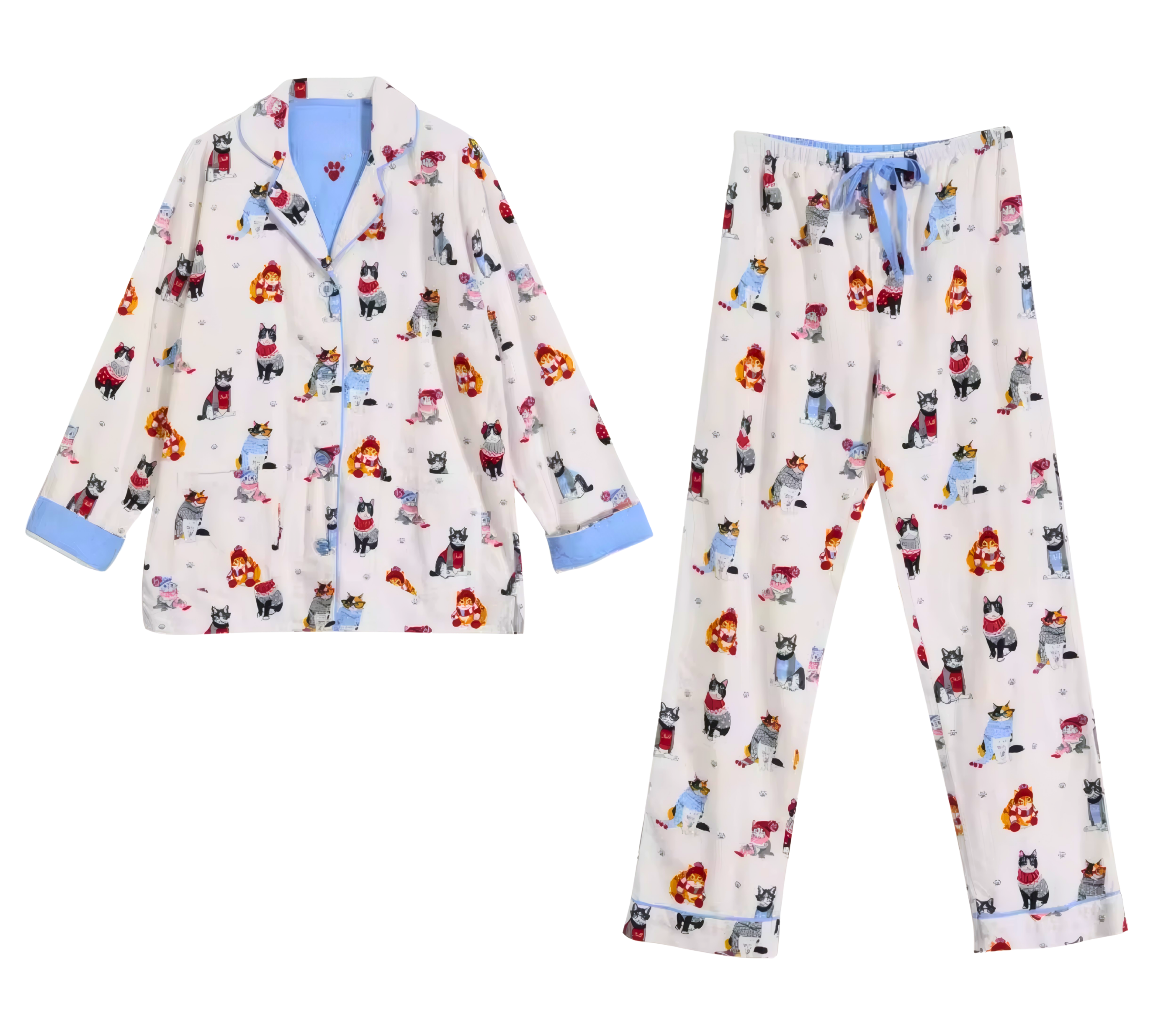 פיג'מה כותנה חתולים